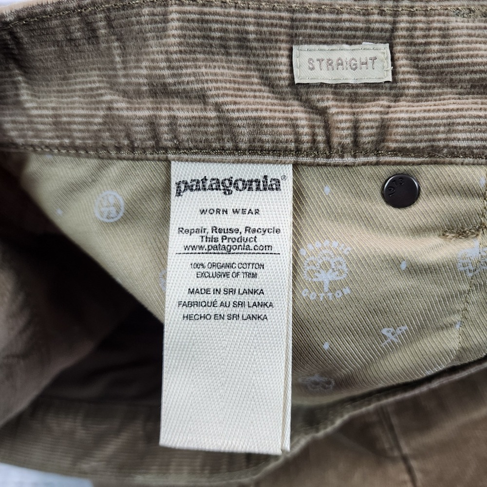Patagonia Mens Straight Fit Corduroy Pants Tan Brown Organic Cotton 36x30 55920 - Picture 4 of 10